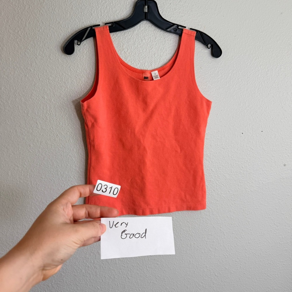 BP Nordstrom Womens Medium Coral Orange Scoop Neck Sleeveless Tank Top Ribbed